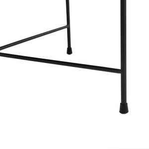 [en.casa] Sofabord med opbevaringsplads - tekstil/spånplade/metal - 40xØ60cm - træ optik/grå/sort