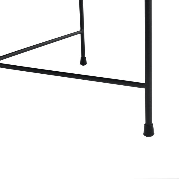 [en.casa] Sofabord med opbevaringsplads - tekstil/spånplade/metal - 40xØ60cm - træ optik/grå/sort
