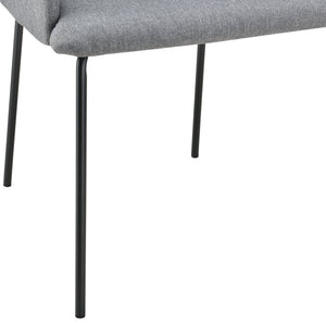 [en.casa] Polstret stol - 76x52x53cm - metal/tekstil - grå/sort
