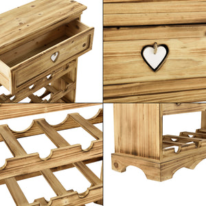 Vinreol Mosel 86x55x22 cm til 16 flasker med skuffe en.casa