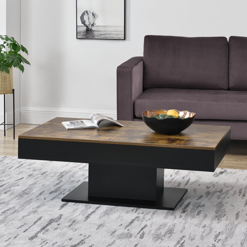 Sofabord Lünen trælook/sort [en.casa] - premiumXL