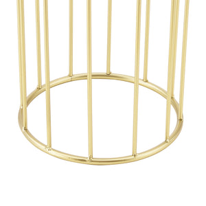 Urtepottestativ Mortsel sæt af 2 metal sort-guld farvet [en.casa].