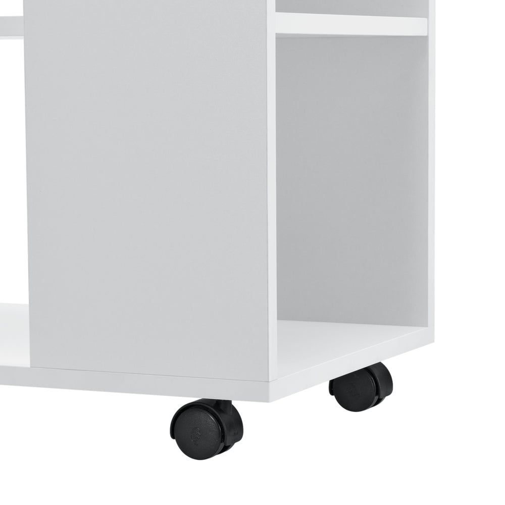 Sofabord Älvdalen 60x70x35 cm ekstra hylde og låsbare hjul Hvid en.casa - premiumXL
