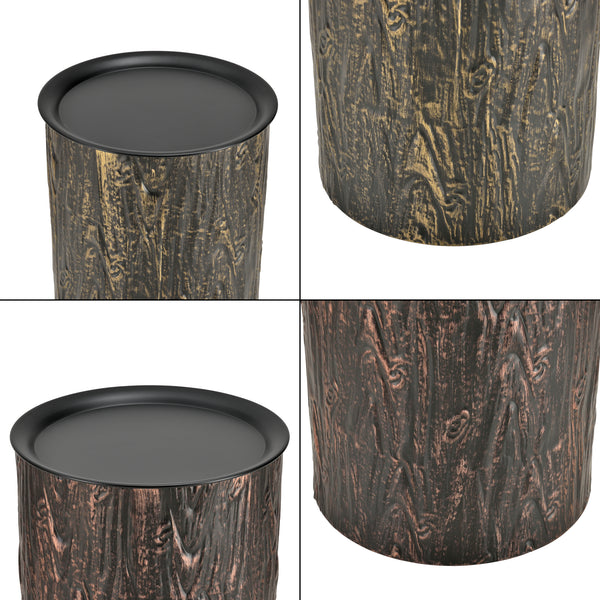 Sidebord Herstal sæt med 2 i træstamme-look en.casa