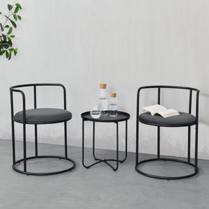 Bord med 2 stole Älvkarleby Black en.casa