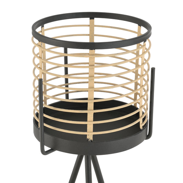 Plantestativ Lasne sæt af 2 metal sort beige en.casa