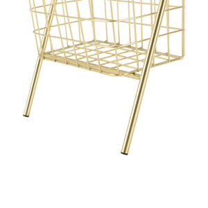 Dekorativ stige med metalkurve metal messing 107x27x55cm en.casa