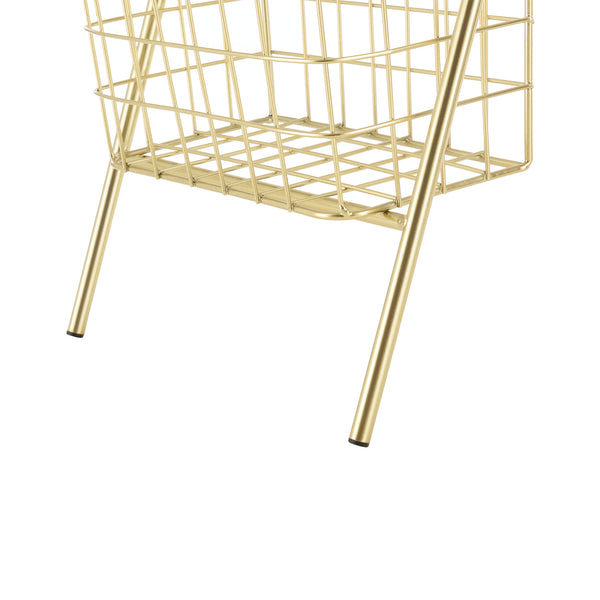 Dekorativ stige med metalkurve metal messing 107x27x55cm en.casa