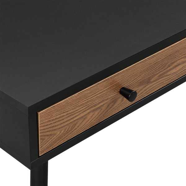 Tumba skrivebord 115x48x75cm sort/mørkt træ en.casa