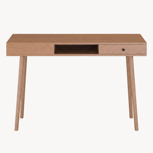 Habo skrivebord med hylde og skuffe 115x48x74cm Mørkt træ en.casa
