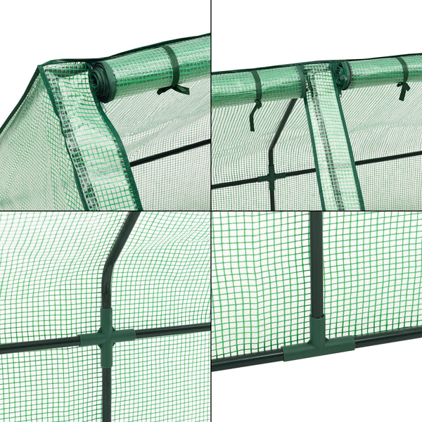 Minidrivhus Höflein 240x90x90cm gittergrøn [en.casa].