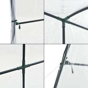 Vægdrivhus Juta 100x200x215cm PVC-film Transparent [en.casa]