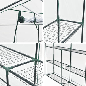 Drivhus Grünau med hylder 200x200x220cm Transparent [en.casa].