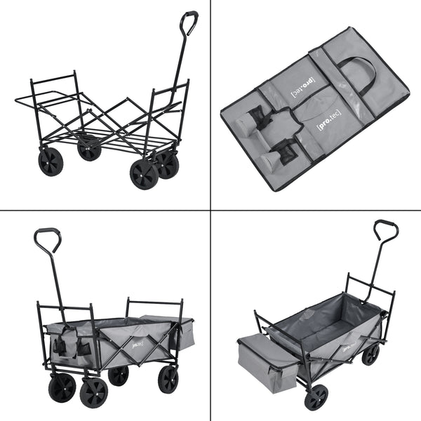 Sammenklappelig håndvogn med tag [pro.tec]