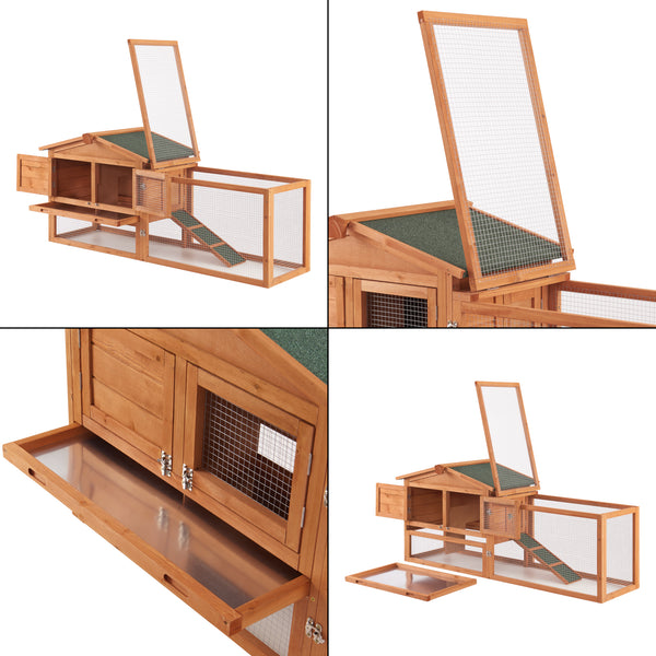 Oberursel kaninbur 68x156x52cm grantræ [en.casa].