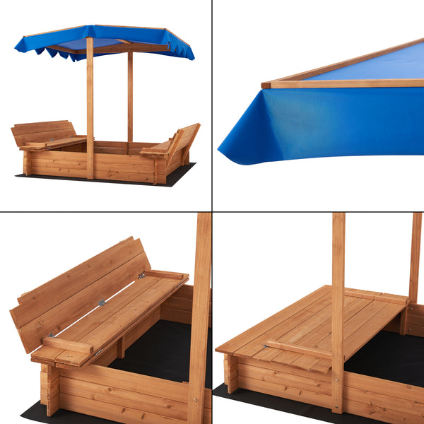 Kellenhusen sandkasse med tag 120x120x120cm [en.casa].