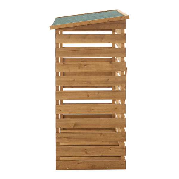 Brændeskjul 123x116x64cm naturligt grantræ [en.casa].