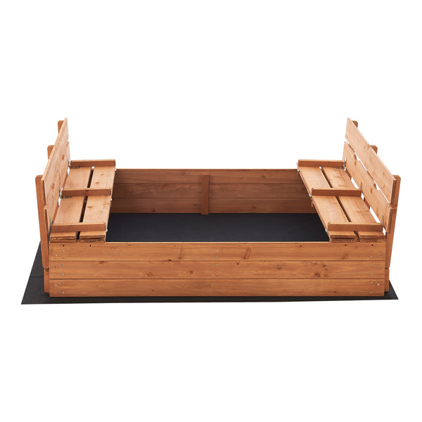 Campillos sandkasse med siddepladser 23,5 x 118 x 114 cm naturtræ [en.casa].