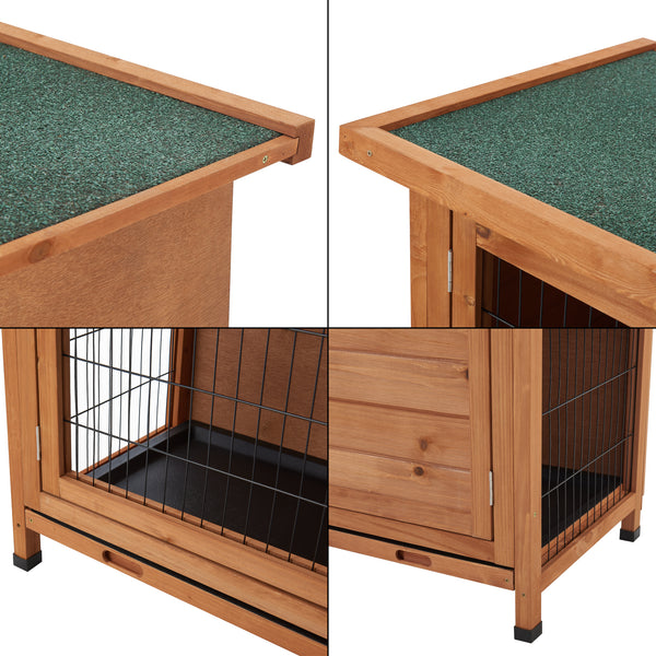 Kaninbur Falkenau indhegning til små dyr 104x122x50cm grantræ [en.casa]