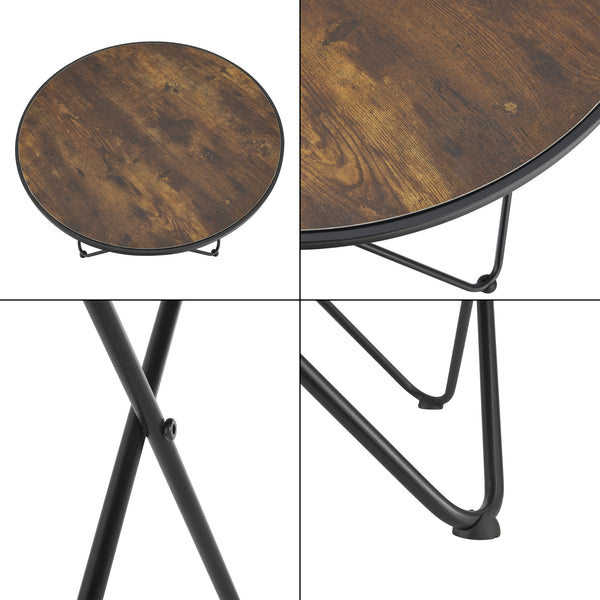 Sofabord Goskamark 80x50 cm stålstel mørkt træ [en.casa].