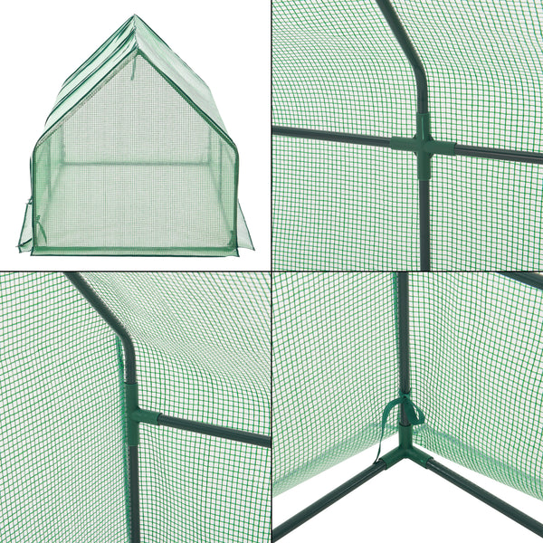 Minidrivhus Nissewaard 180x90x90cm gitter grøn [en.casa].