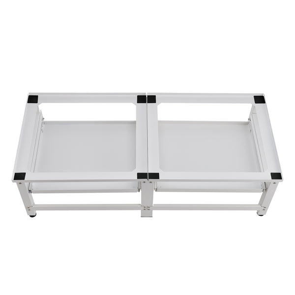 Vaskemaskine sokkel 2-fold Bothel med hylder 150 kg Hvid [en.casa]