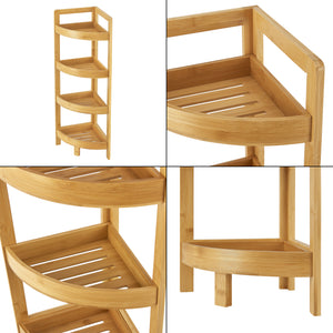 Bambus badeværelseshylde Lestijärvi hjørnehylde med 4 hylder 80x23x23cm [en.casa].