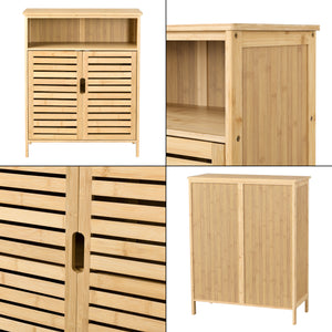 Badeværelsesskab i bambus Eslöv 81x65,5x31 cm [en.casa].