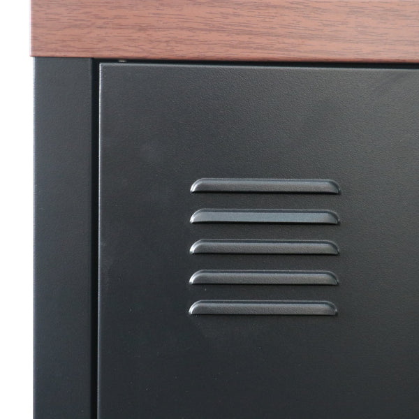 TV-bord Pälkäne 58 x 113 x 40 cm sort/trælook [en.casa].