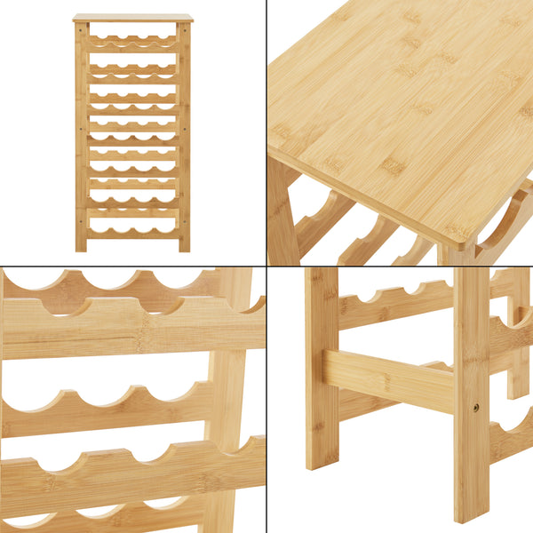 Vinreol Äänekoski 94x47x29 cm bambus natur [en.casa].