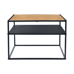 Quinisut sidebord 40 x 55 x 55 cm trælook/sort [en.casa].