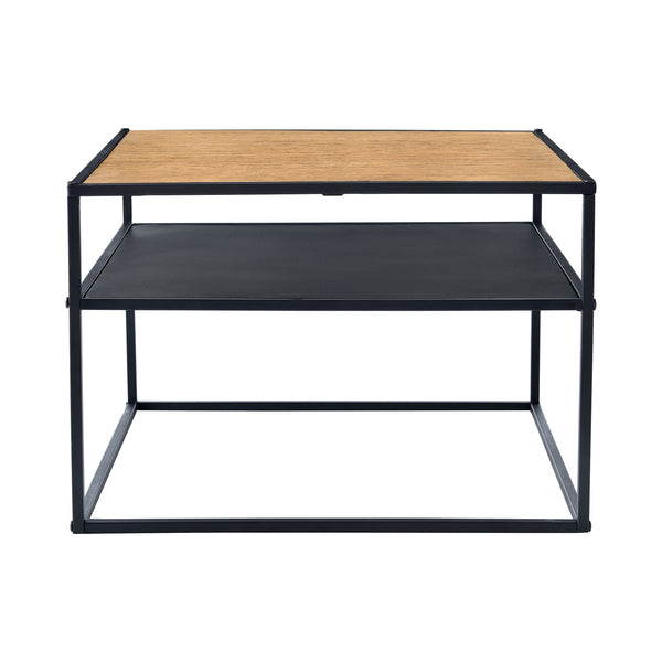 Quinisut sidebord 40 x 55 x 55 cm trælook/sort [en.casa].