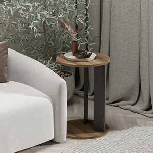Frederiksberg sidebord 64x34 cm valnøddelook / antracit [en.casa].