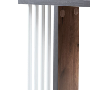 Haarby sidebord med 4 hjul 42x50x24 cm egetræslook [en.casa]
