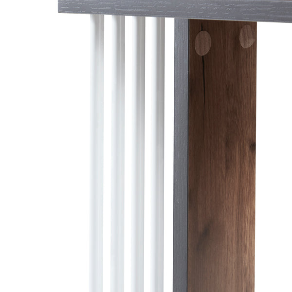 Haarby sidebord med 4 hjul 42x50x24 cm egetræslook [en.casa]