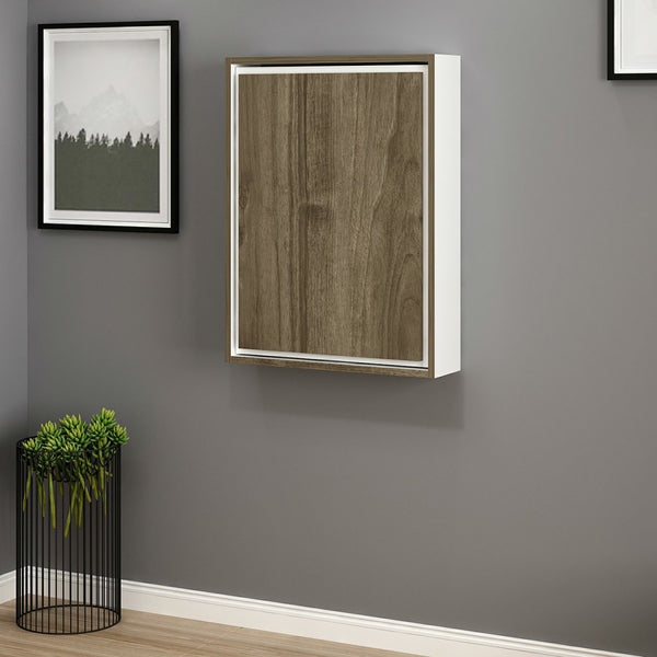 Greve folde-ud-bord i hvid/valnød-look [en.casa].