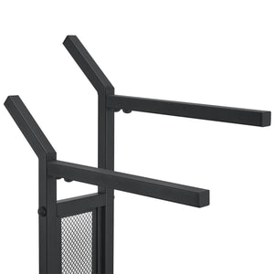 Håndklædestang Telavi stål 88x40x20cm sort/træ-look [en.casa].