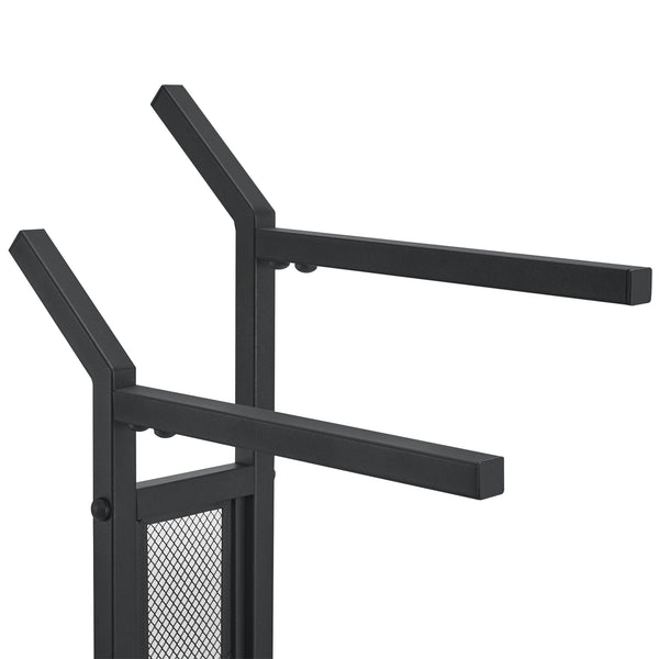 Håndklædestang Telavi stål 88x40x20cm sort/træ-look [en.casa].