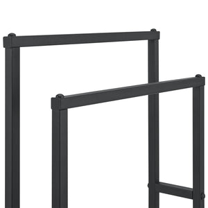 Håndklædestang med 2 stænger 78 x 48 x 24 cm sort [en.casa].