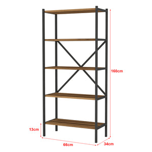 Køkkenhylde Tomelilla 160x66x34 cm valnød/antracit [en.casa]