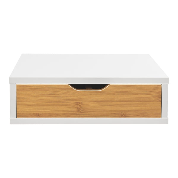 Skuffekasse Vieremä 9x30x31cm hvid/bambuslook [en.casa].