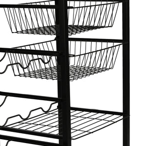 Serveringsvogn Rønnede Metal Sort [en.casa]