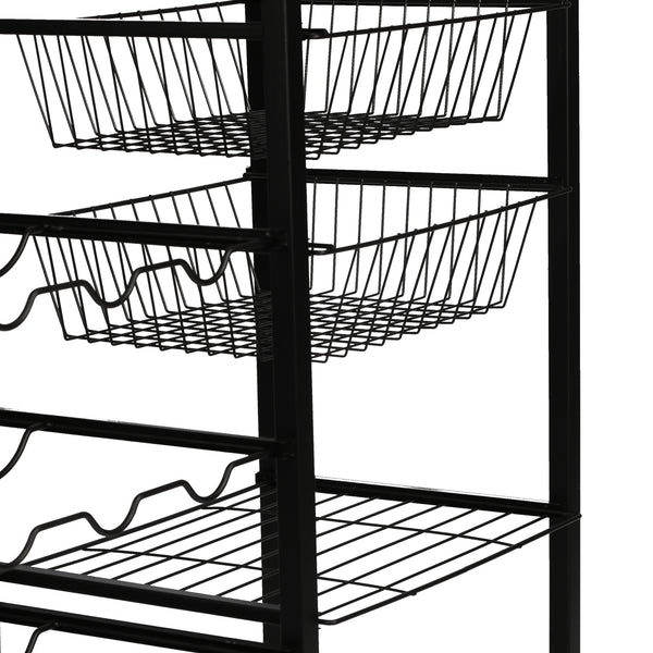Serveringsvogn Rønnede Metal Sort [en.casa]