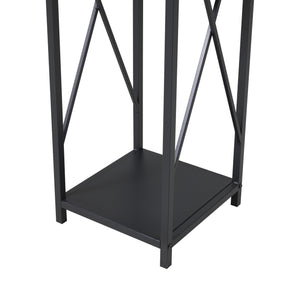 Brændeopbevaring Tinglev Stål 34x34x105,5 cm Sort [en.casa]