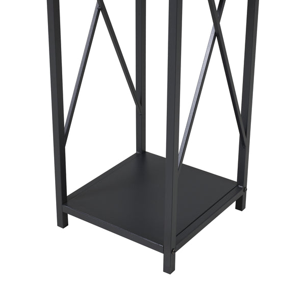Brændeopbevaring Tinglev Stål 34x34x105,5 cm Sort [en.casa]