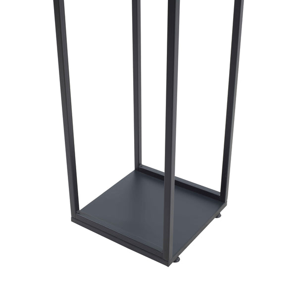 Brændereol Tornved stål 35x35x120 cm sort [en.casa]