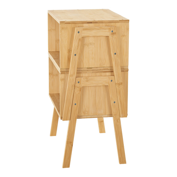 Sengebord Vinderup sæt af 2 stabelbare bambus 42x43,5x29 cm [en.casa].