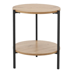 Sidebord Kuopio 50xØ40cm sort/trælook [en.casa].