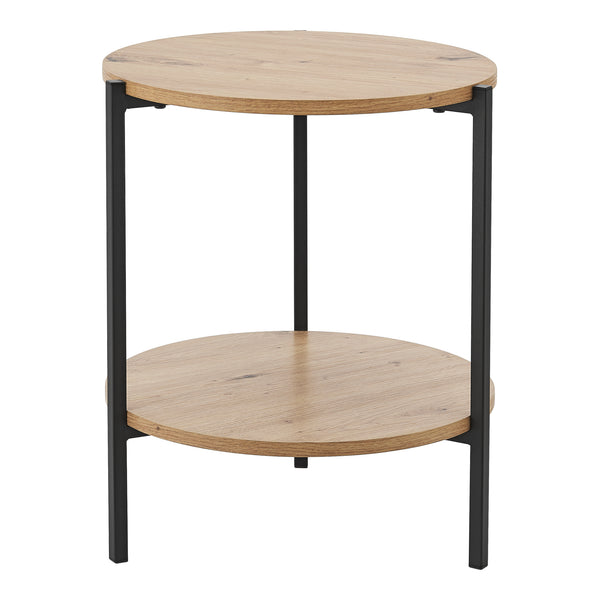 Sidebord Kuopio 50xØ40cm sort/trælook [en.casa].