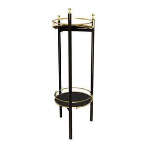 Blomstativ Oulainen 79x28x28cm Sort/Guld [en.casa]